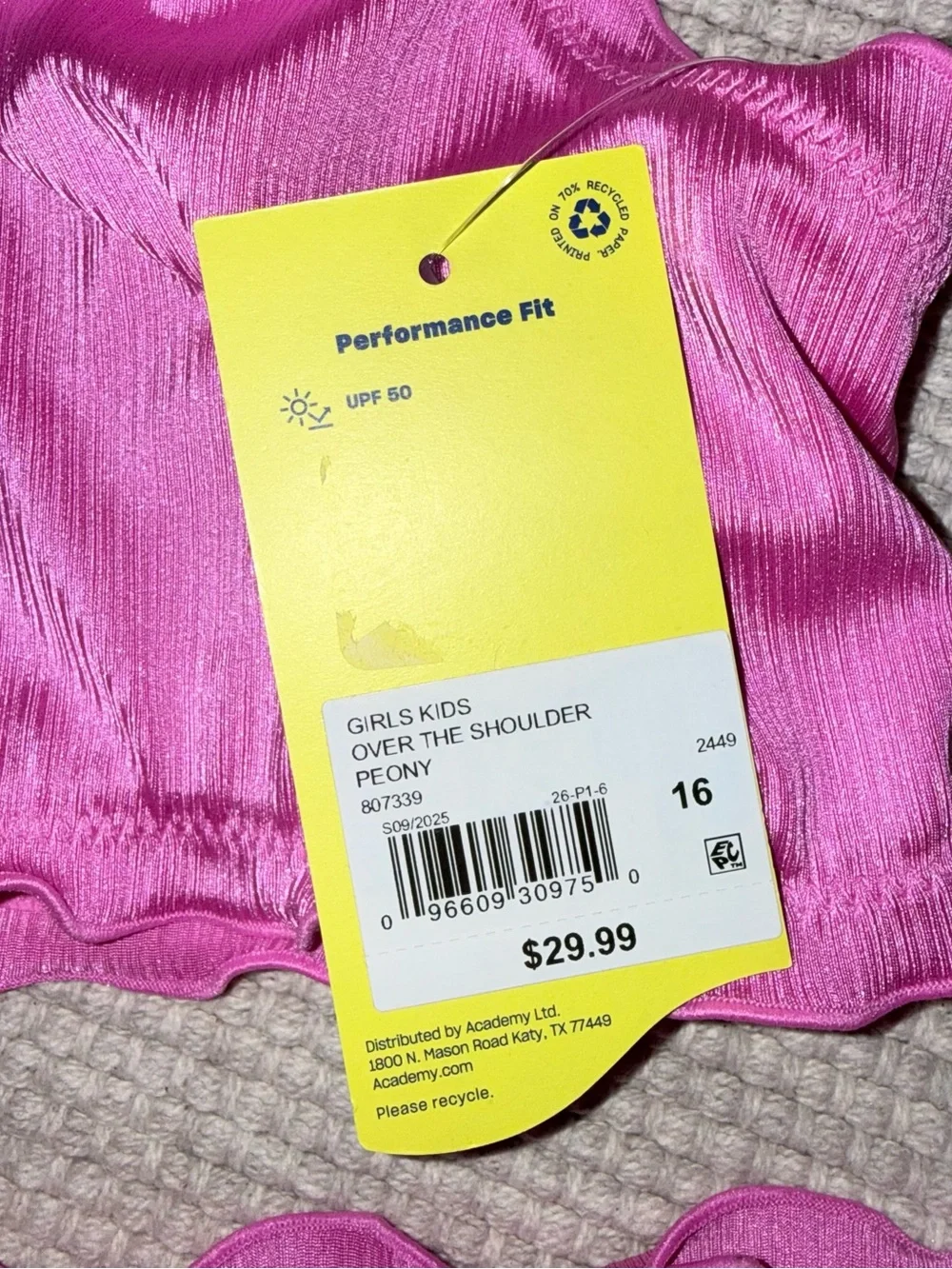 O’rageous Pink Peony Bikini Set Girls 16 NWT Swimsuit